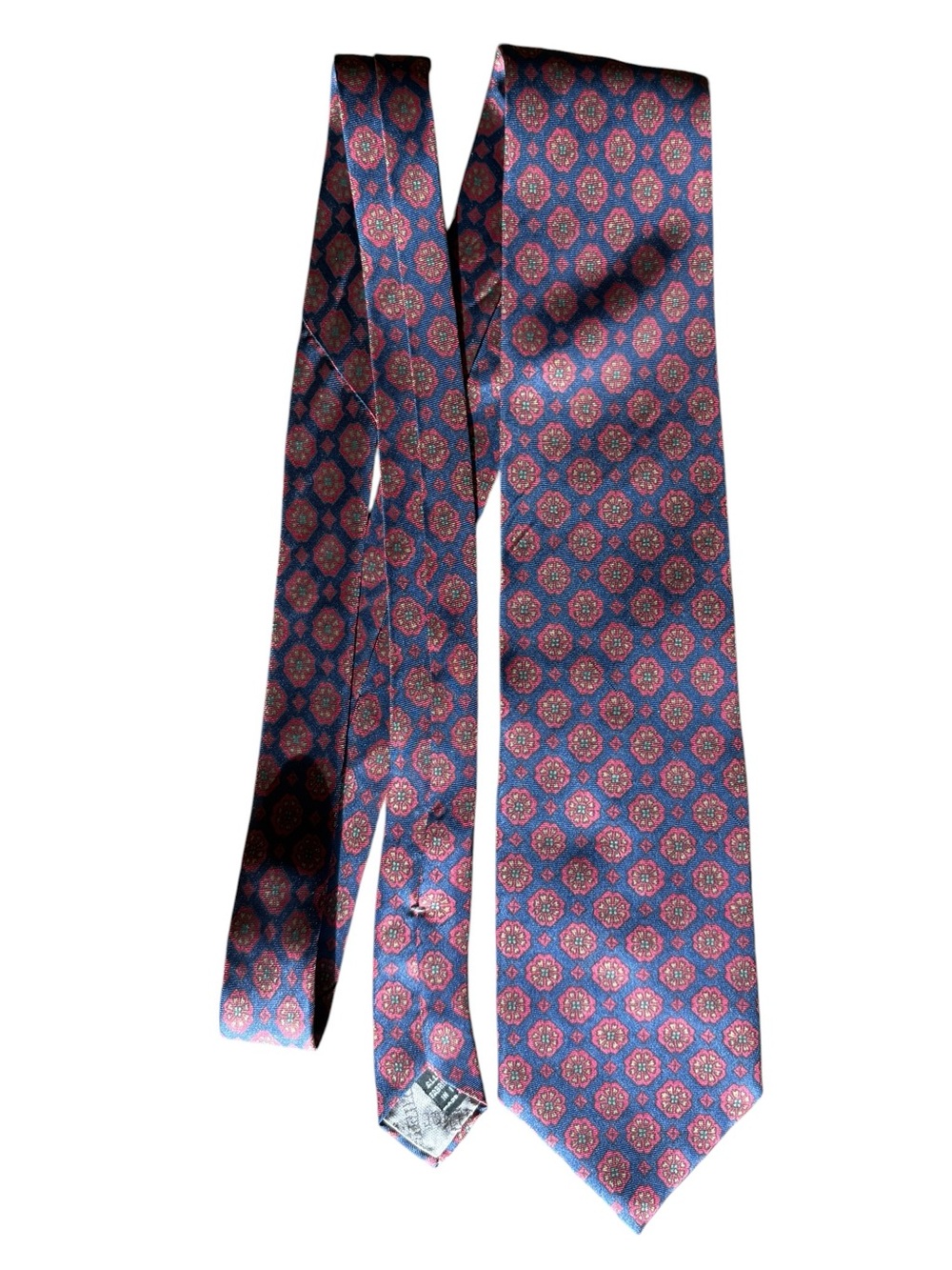 Christian Dior Monsieur Italian Silk Made in USA Red Clover Tie 59.5"